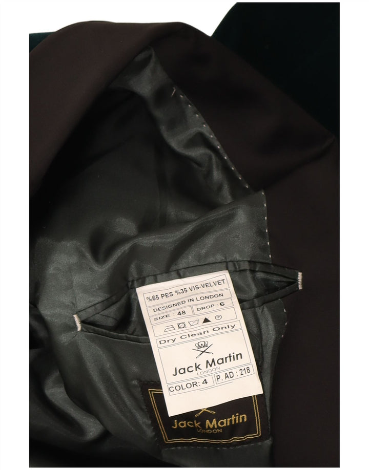 Jack Martin Ανδρικό βελούδινο σακάκι 1 κουμπιού IT 48 Medium Green Polyester