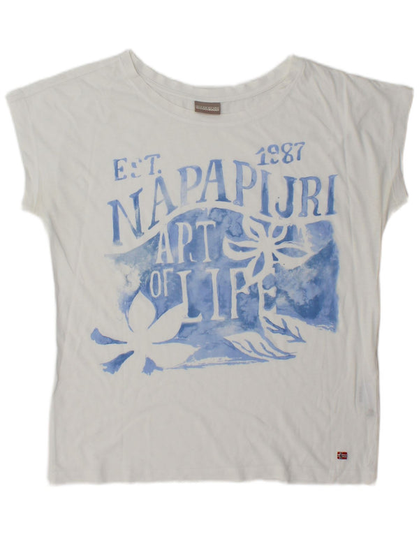 Γυναικείο γραφικό T-Shirt Napapijri Top UK 14 Medium White