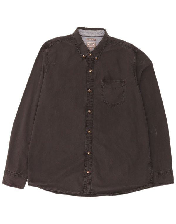 Πουκάμισο Fat Face Ανδρικό Slim Fit XL Μαύρο βαμβακερό