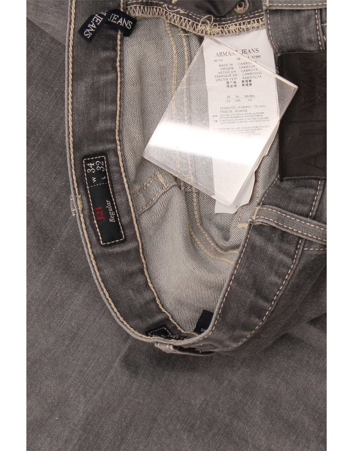 Armani Γυναικείο κανονικό τζιν ίσιο W34 L32 Γκρι βαμβακερό