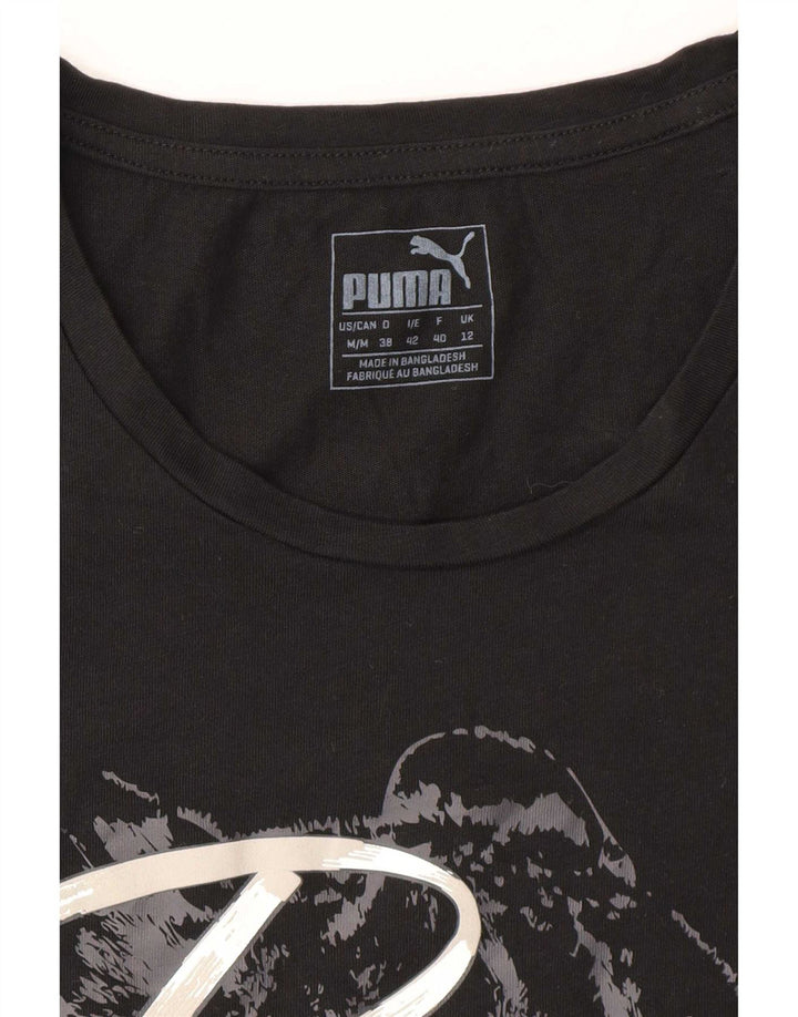Γυναικείο γραφικό μπλουζάκι Puma Top UK 12 Medium Black