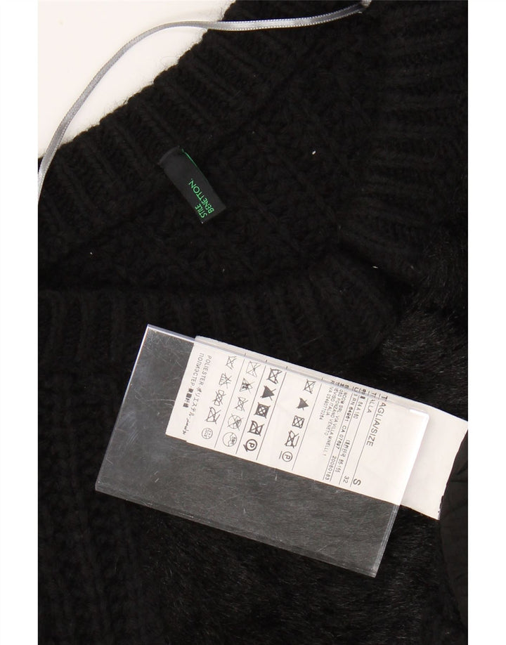 BENETTON Γυναικεία Ζακέτα Crop UK 10 Small Black Wool