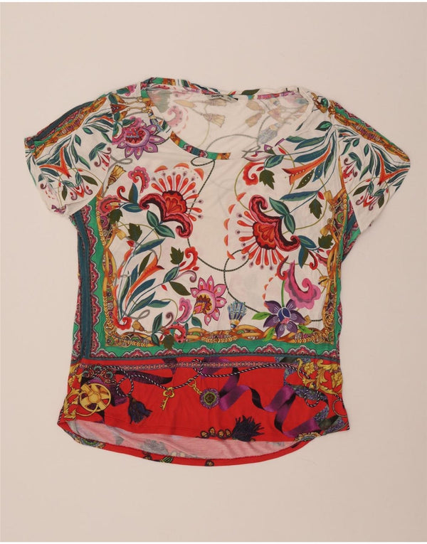 Γυναικείο γραφικό μπλουζάκι DESIGUAL Top UK 20 2XL Πολύχρωμο Floral Viscose