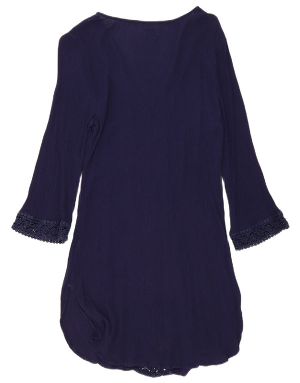 John Lewis Γυναικείο φόρεμα 3/4 με μανίκια A-Line UK 10 Small Navy Blue Viscose