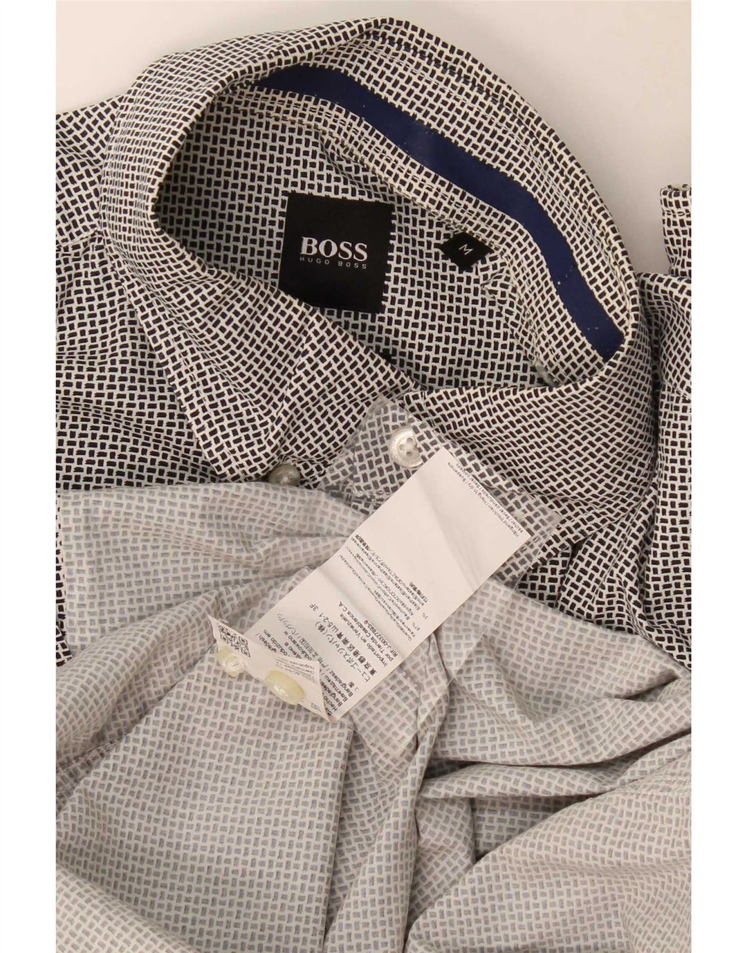 Ανδρικό πουκάμισο Hugo Boss με κανονική εφαρμογή, μεσαίο μαύρο γεωμετρικό βαμβακερό