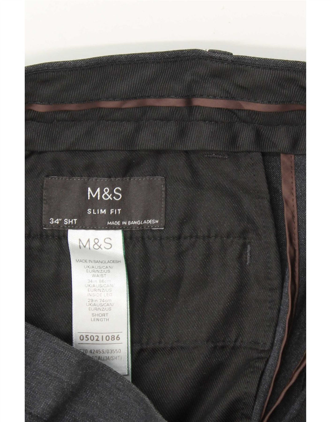 Marks & Spencer Ανδρικό παντελόνι Chino Slim Fit W34 L29 Navy Blue Polyester