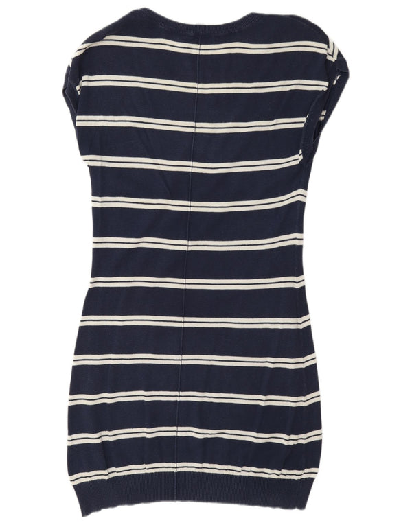 Crew Clothing Γυναικείο Αμάνικο Jumper Φόρεμα UK 10 Small Navy Blue ριγέ
