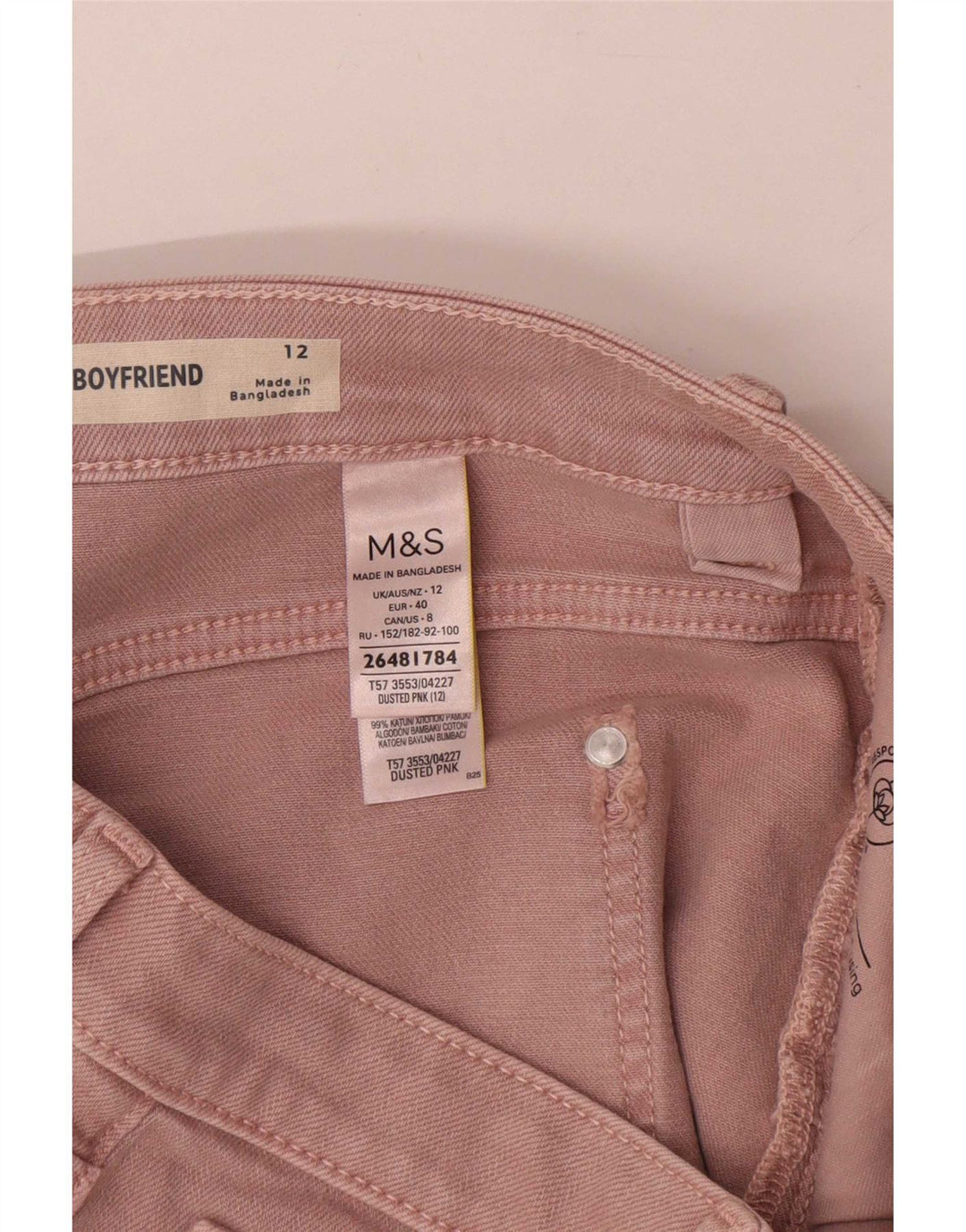 Marks & Spencer Γυναικείο τζιν σορτς UK 12 Medium W30 Ροζ βαμβακερό