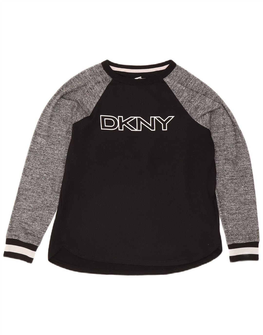 Dkny Γυναικείο τοπ μακρυμάνικο UK 10 Small Black Colorblock Πολυεστέρας