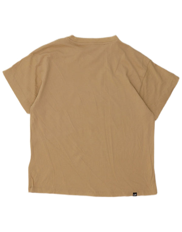 Γυναικείο γραφικό μπλουζάκι Puma Top UK 16 Μεγάλο μπεζ βαμβακερό