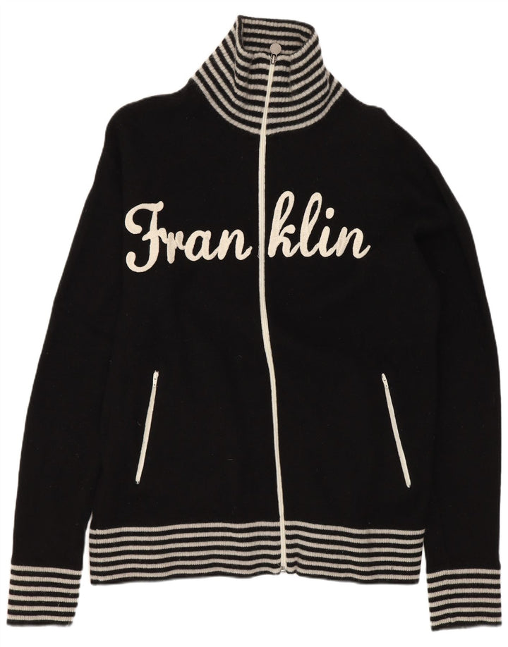 Franklin & Marshall Ανδρικό πουλόβερ γραφικό ζακέτα μεγάλο μαύρο ριγέ μαλλί