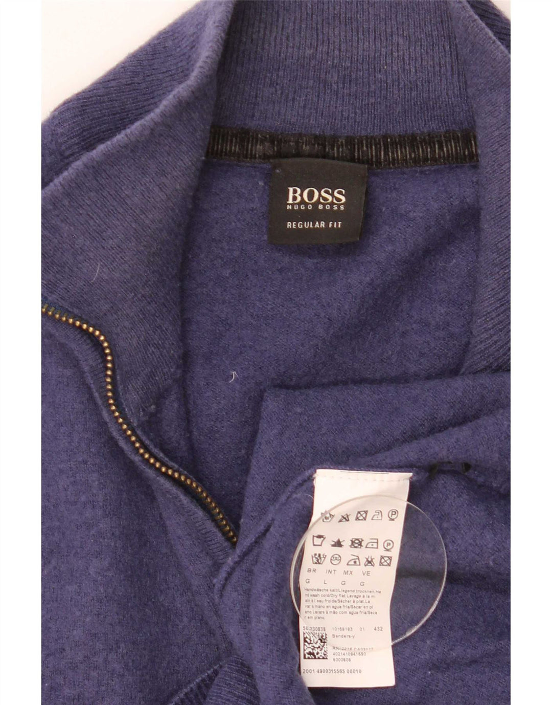 Ανδρικό πουλόβερ Hugo Boss με φερμουάρ, μεγάλο παρθένο μαλλί