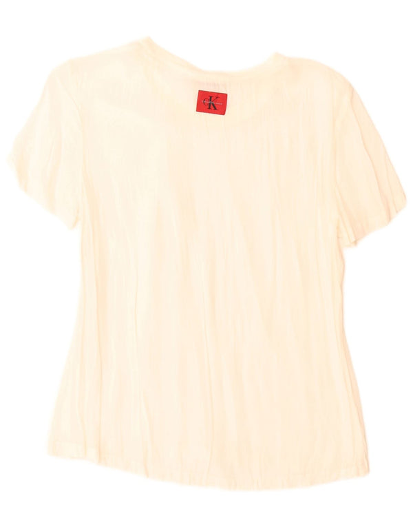 Calvin Klein Jeans Γυναικεία Μπλούζα Τοπ UK 10 Small Off White