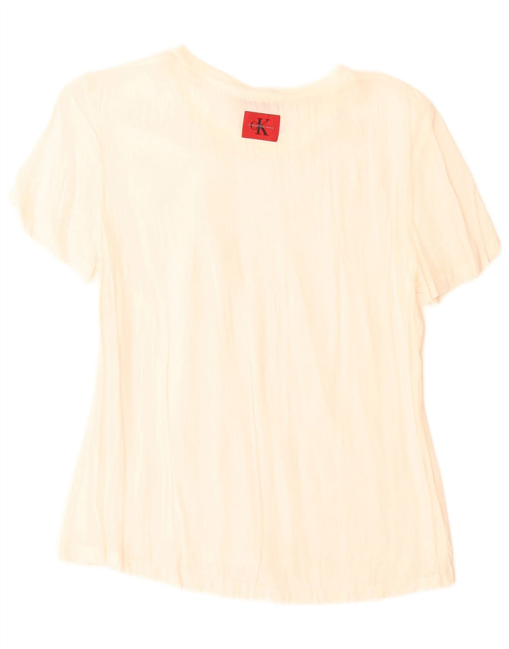 Calvin Klein Jeans Γυναικεία Μπλούζα Τοπ UK 10 Small Off White