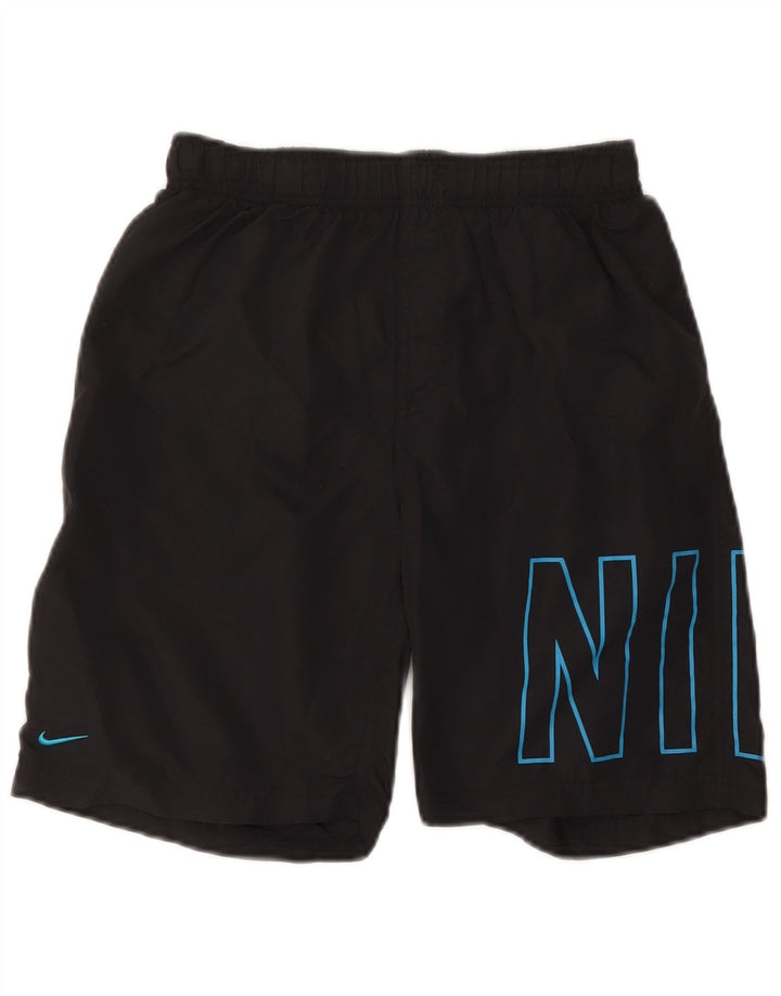 Ανδρικό γραφικό αθλητικό σορτς Nike, μικρό μαύρο νάιλον