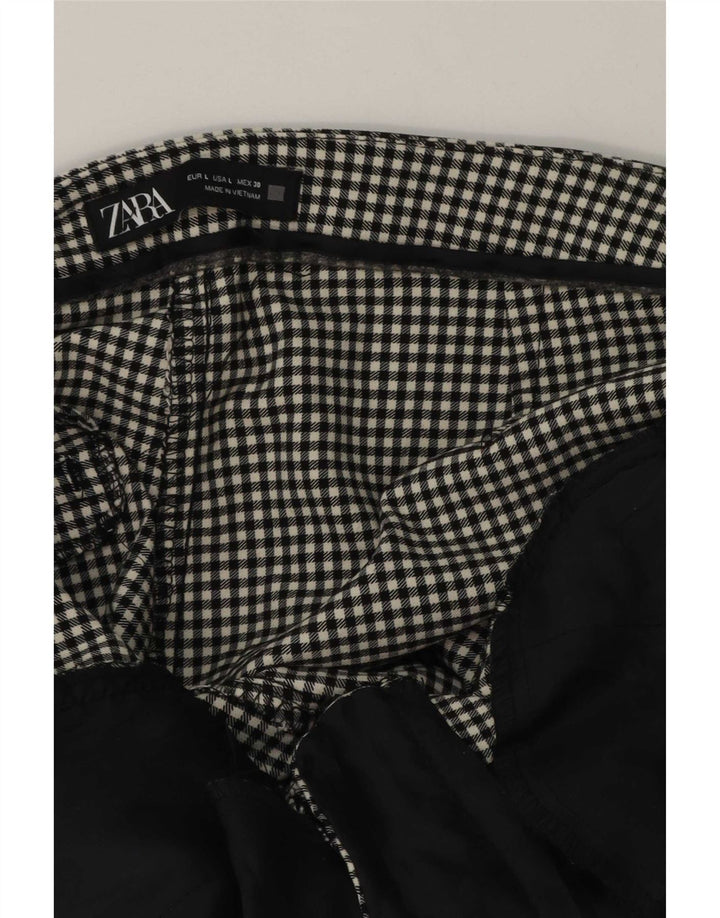 Zara Γυναικείο Slim παντελόνι Chino μεγάλο W30 L27 Γκρι Gingham