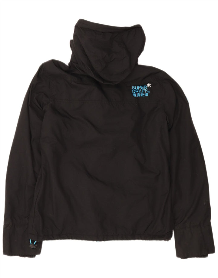 Superdry Γυναικείο Windcheater Hooded Windbreaker Jacket UK 14 Medium Black