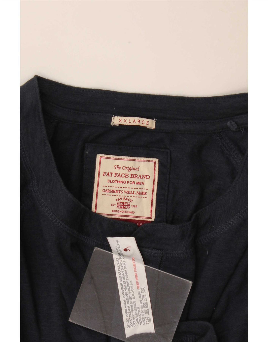 Ανδρικό μπλουζάκι Fat Face Μακρυμάνικο 2XL Navy Blue βαμβακερό
