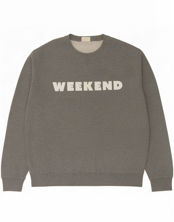 Marks & Spencer Ανδρικό γραφικό φούτερ Jumper 2XL Γκρι βαμβακερό