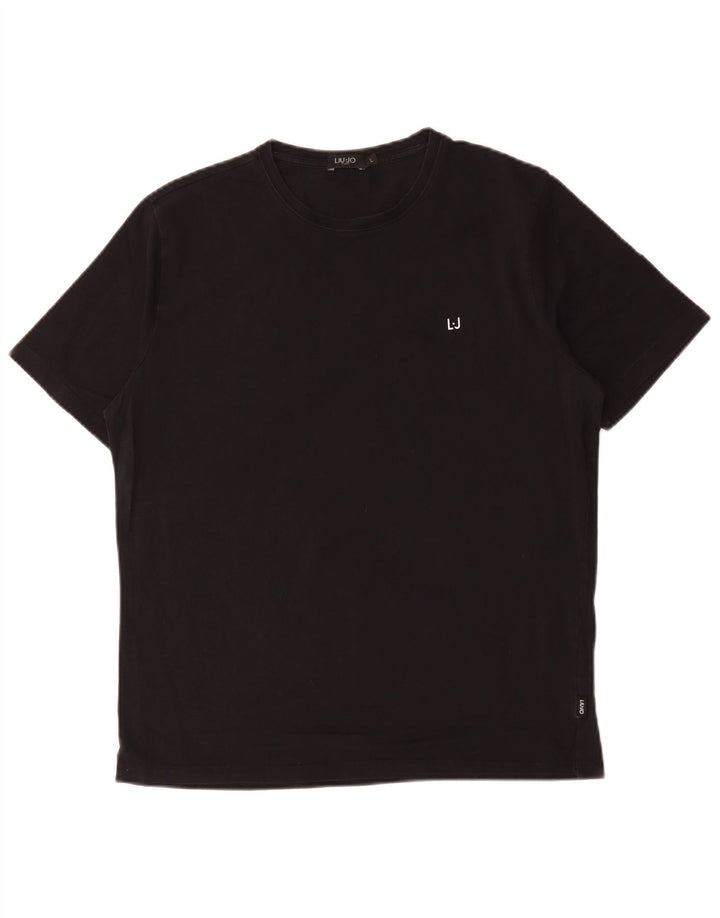 Liu Jo Ανδρικό T-Shirt Top μεγάλο μαύρο βαμβακερό