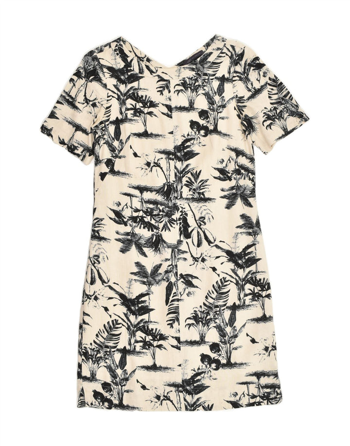MARKS & SPENCER Womens Basic Dress UK 8 Small White Linen Nature | Vintage Marks & Spencer | Thrift | Second-Hand Marks & Spencer | Used Clothing | Messina Hembry 