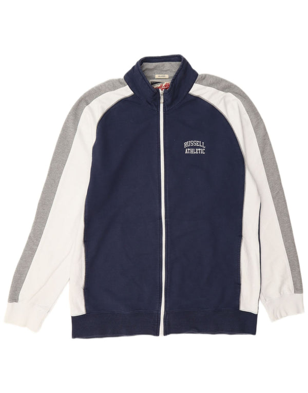 Russell Αθλητική Ανδρική φόρμα αθλητικής φόρμας Top Jacket 2XL Navy Blue Colourblock Cotton
