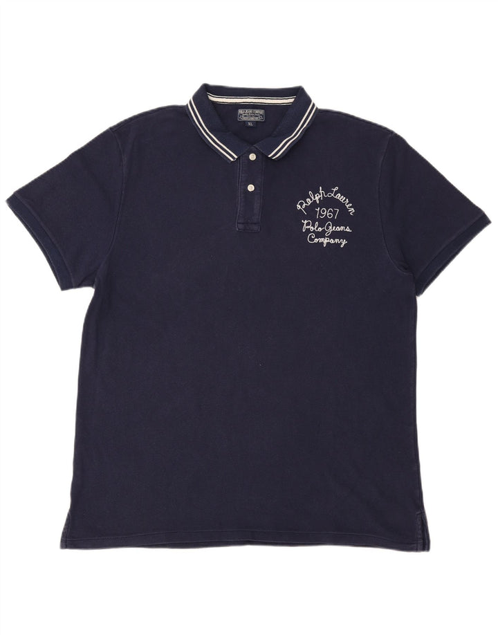 POLO RALPH LAUREN Ανδρικό πουκάμισο πόλο XL Navy μπλε βαμβακερό