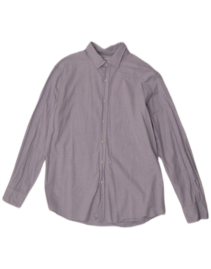 Ανδρικό πουκάμισο Massimo Dutti XL Μπλε βαμβακερό