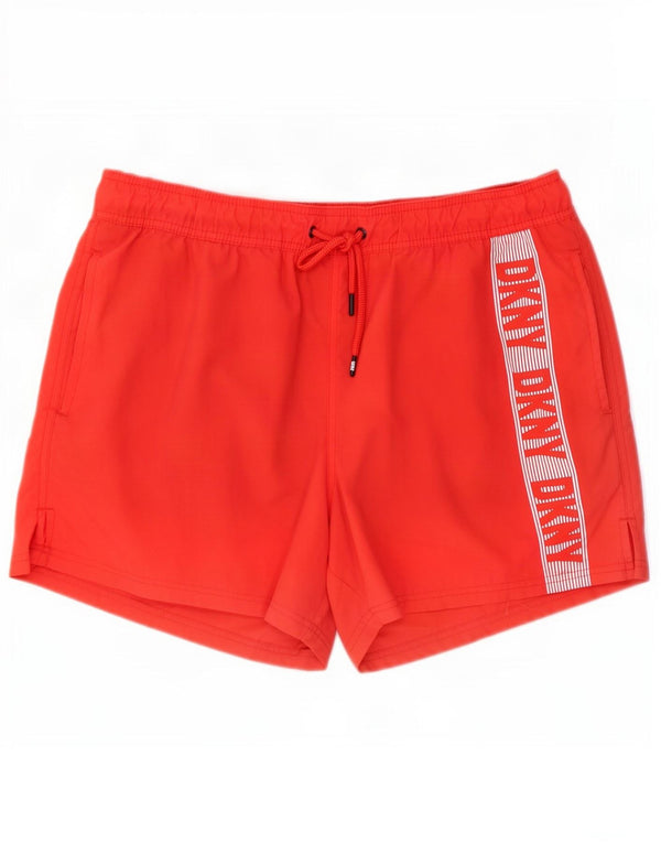Dkny Mens Graphic Swimming Shorts XL Red Polyester