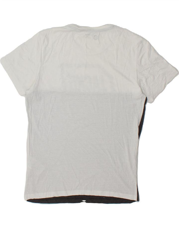 JACK & JONES Mens Graphic T-Shirt Top Medium Grey Colourblock Cotton Vintage Jack & Jones and Second-Hand Jack & Jones from Messina Hembry 