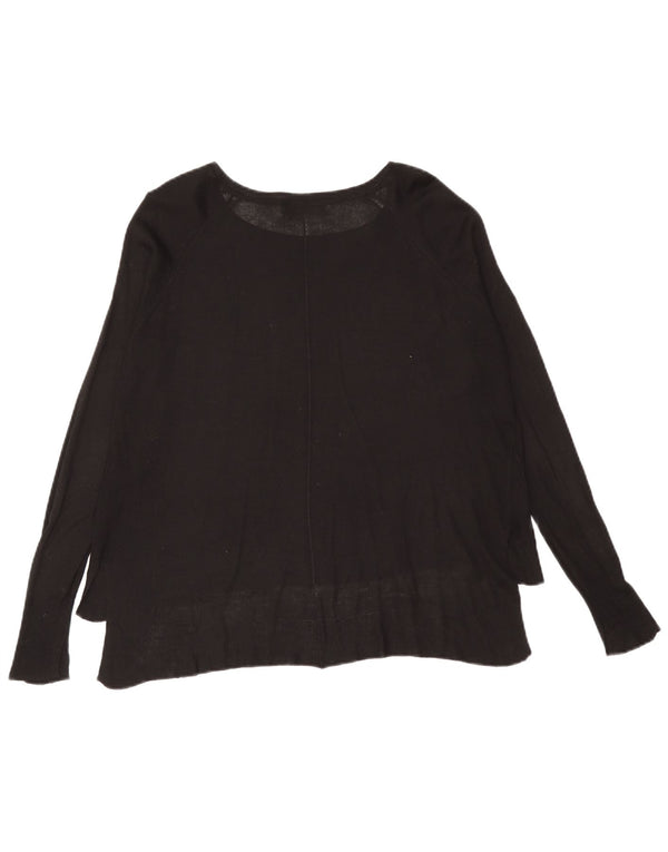 Zara Γυναικείο τοπ μακρυμάνικο UK 10 Small Black Viscose