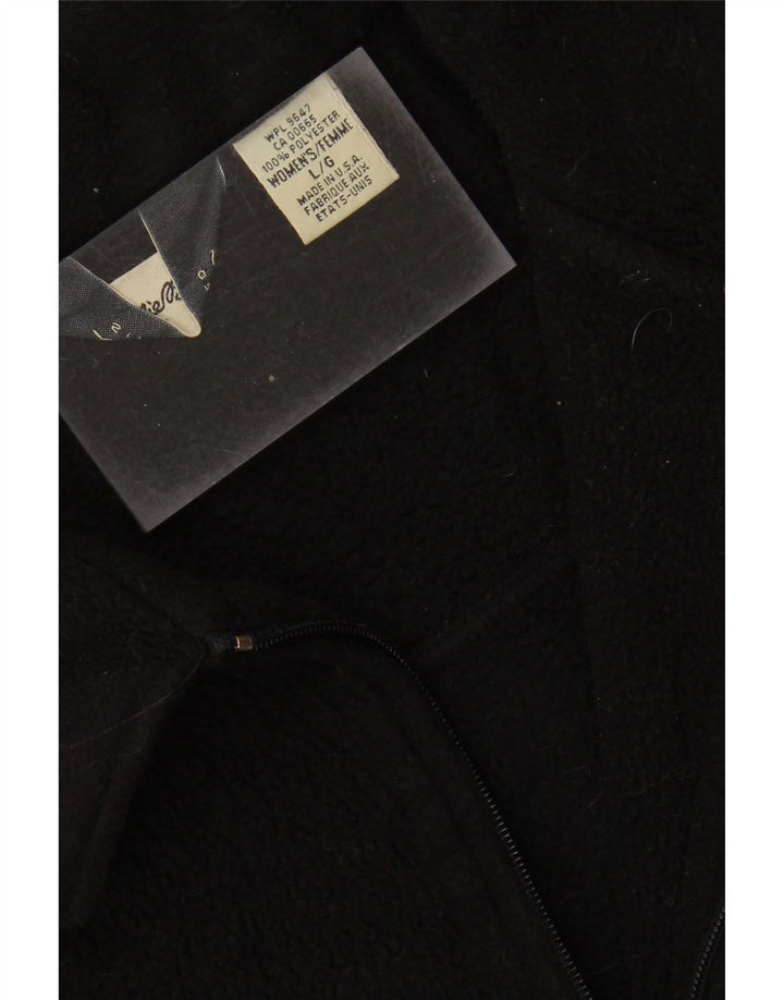 EDDIE BAUER Womens Oversized Fleece Jacket UK 16 Large Black Polyester Vintage Eddie Bauer and Second-Hand Eddie Bauer from Messina Hembry 