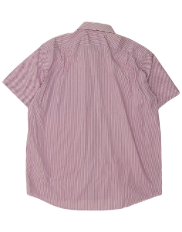 Ανδρικό κοντομάνικο πουκάμισο LACOSTE νούμερο 45 XL μωβ βαμβακερό