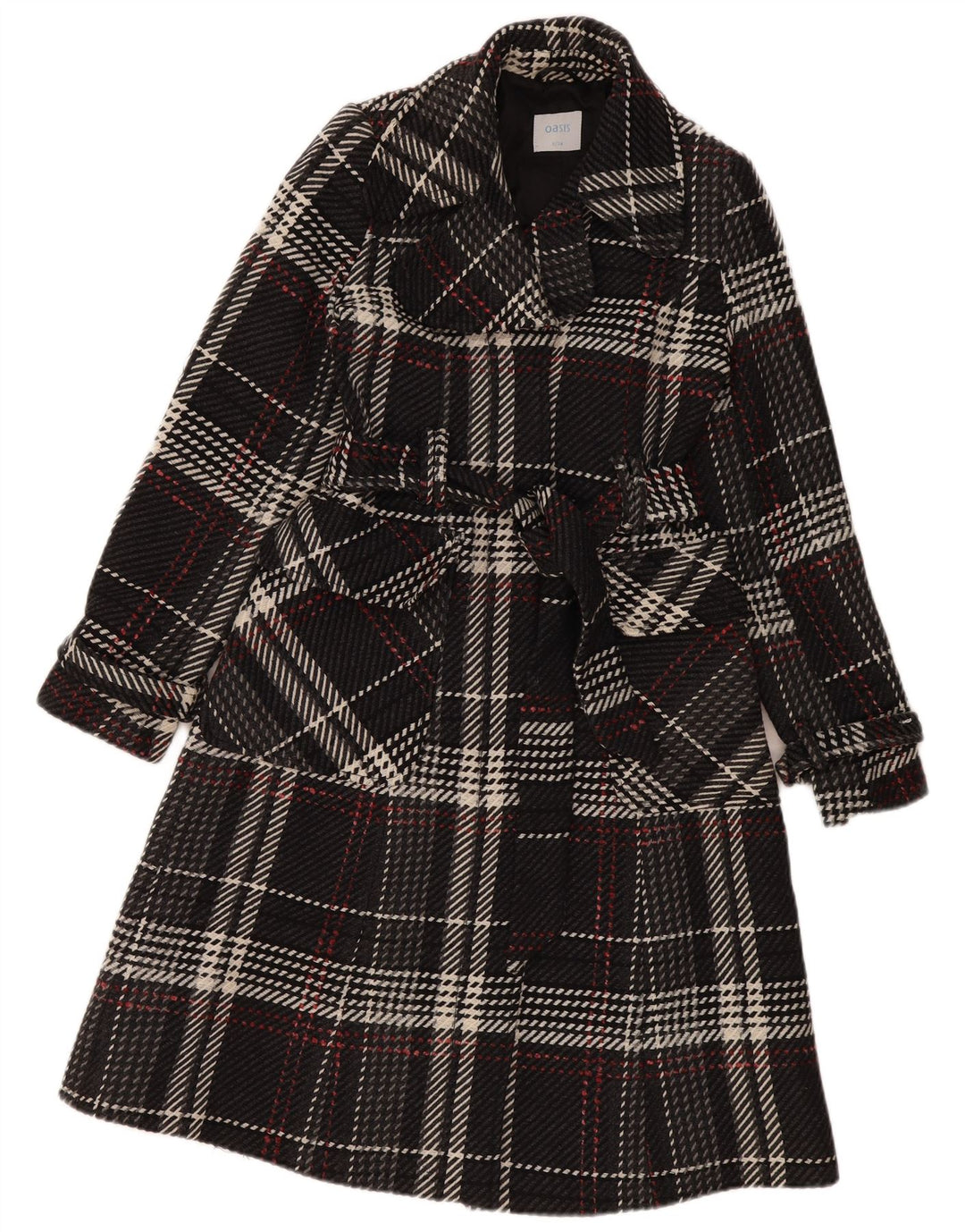 Γυναικείο παλτό Oasis UK 8 Small Black Check Wool