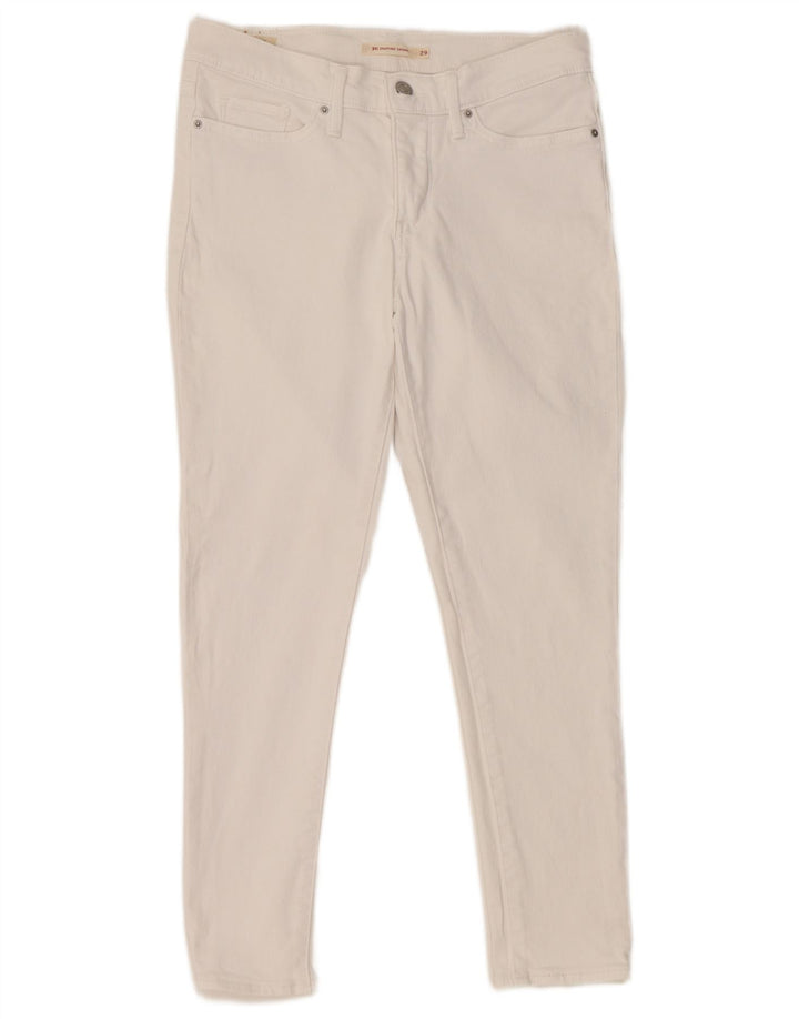 LEVI'S Womens 311 Shaping Skinny Jeans W29 L26 Λευκό βαμβακερό