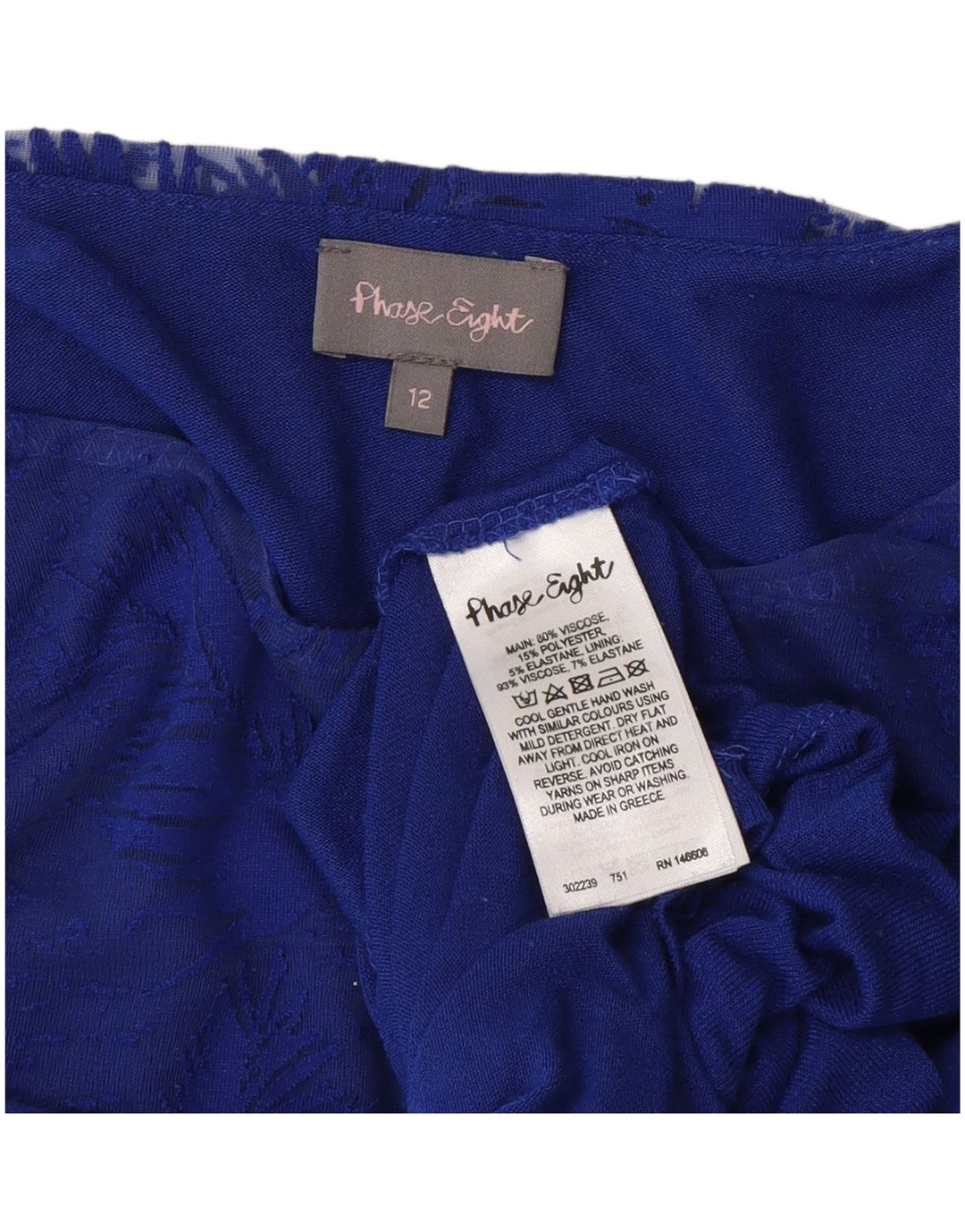 Φάση Οκτώ Γυναικείο Oversized Top 3/4 μανίκι UK 12 Medium Blue Floral