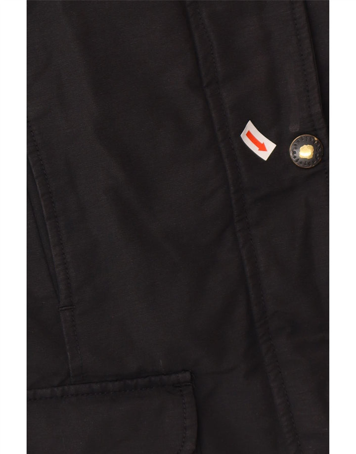 Refrigue Γυναικείο μπουφάν Parka με κουκούλα UK 10 Small μαύρο βαμβακερό