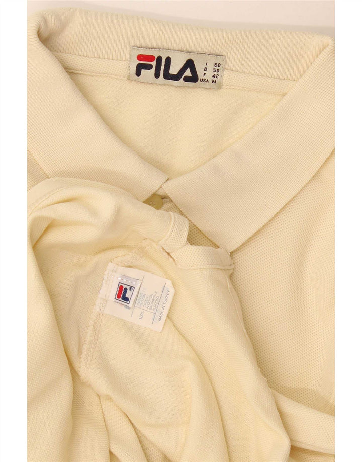 Ανδρικό πουκάμισο πόλο Fila, μεσαίο κίτρινο βαμβακερό