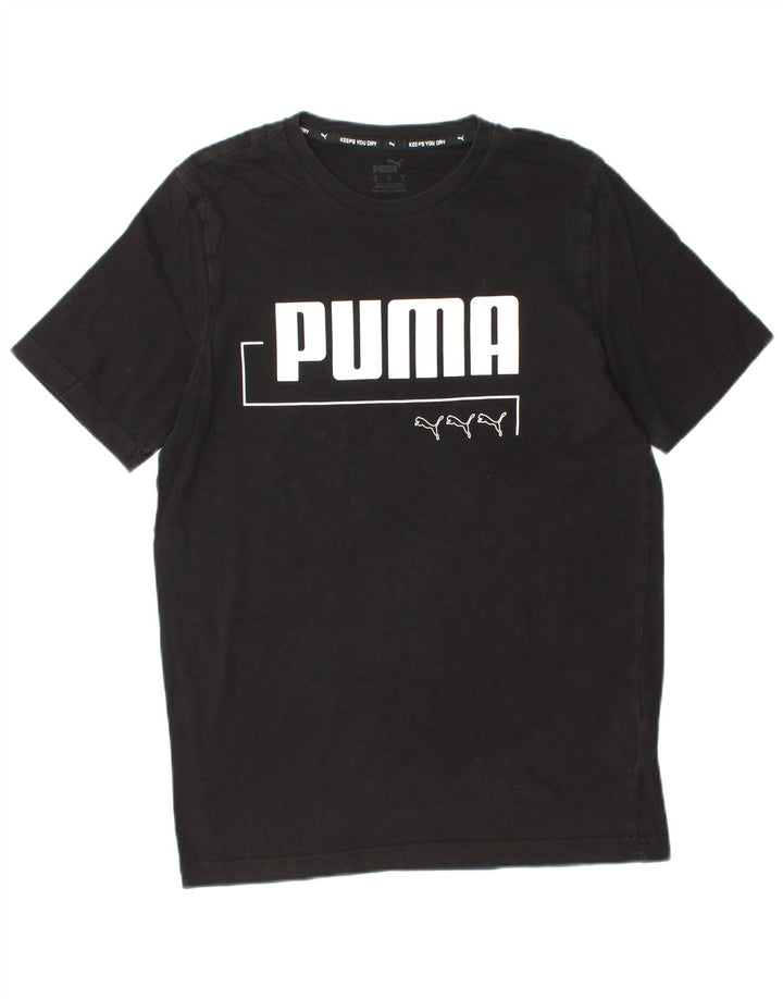 PUMA Mens Graphic T-Shirt Top Small Black Cotton