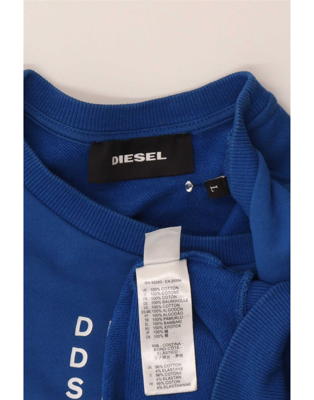 Diesel Ανδρικό Γραφικό Φούτερ Jumper Μεγάλο Μπλε Βαμβακερό
