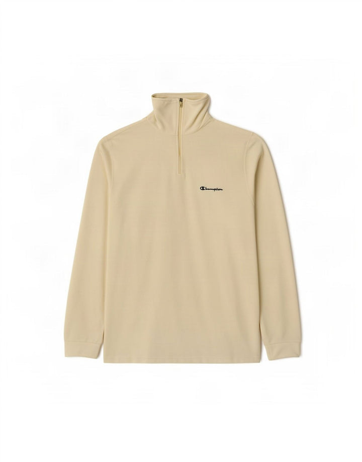 Champion Ανδρικό φερμουάρ Fleece Jumper Larg Off White Πολυεστέρας