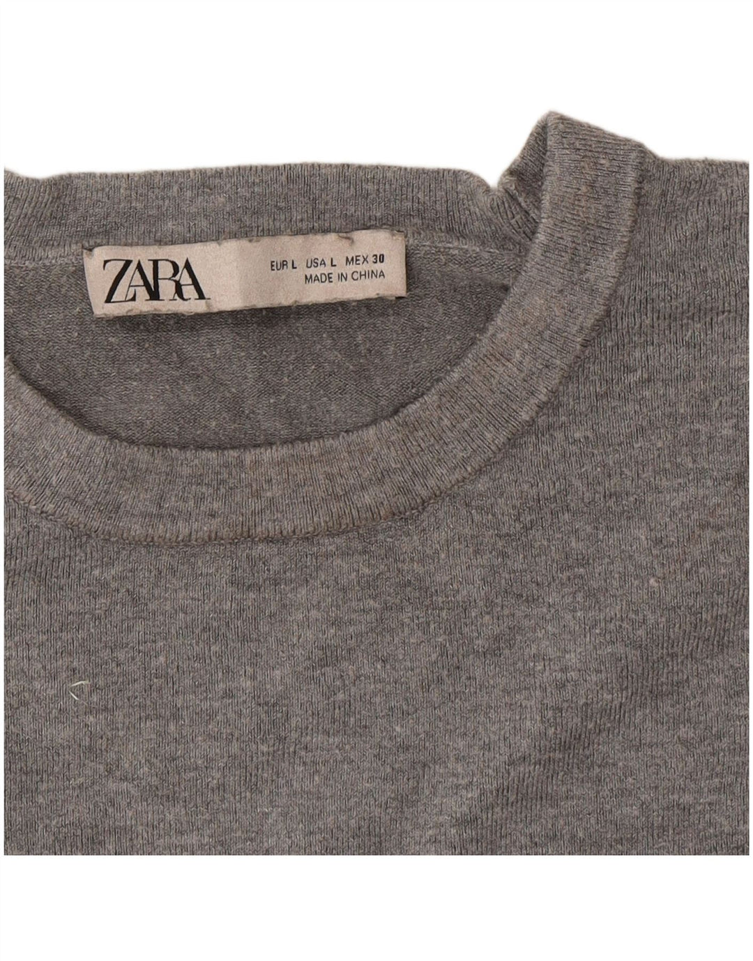 Zara Γυναικείο πουλόβερ με λαιμόκοψη UK 14 Large Grey