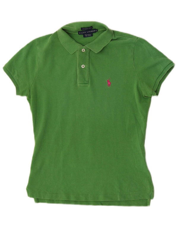 Ralph Lauren Γυναικείο Skinny Polo πουκάμισο UK 12 Βαμβακερό μεσαίο πράσινο