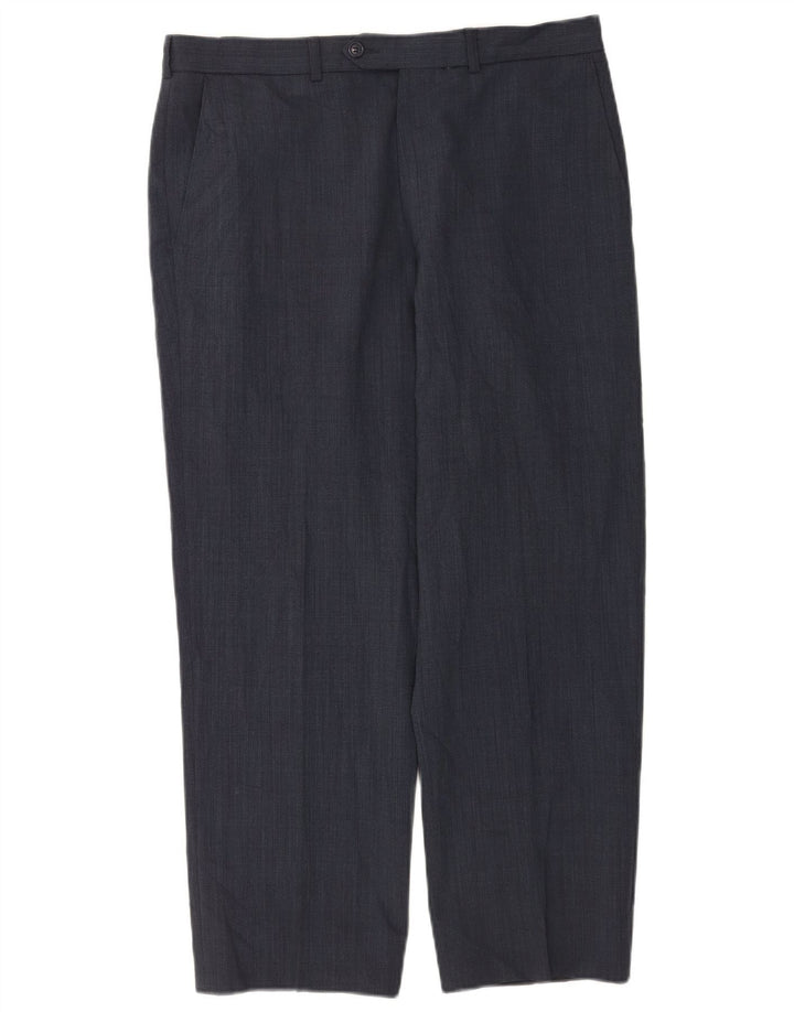 Ανδρικό ίσιο παντελόνι Marks & Spencer W34 L29 Navy Blue Polyester