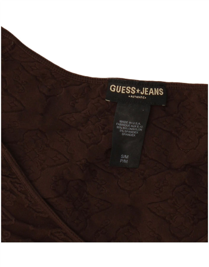 Guess Γυναικεία Μπλούζα Τοπ UK 8 Small Brown Floral Nylon