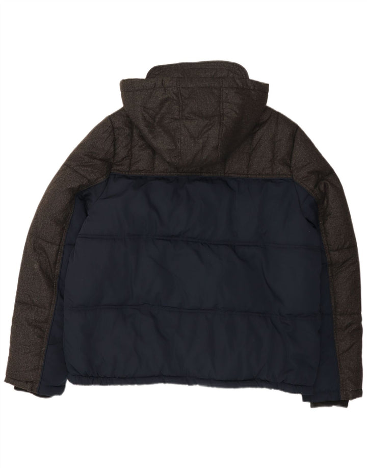 Ανδρικό μπουφάν Angelo Litrico με κουκούλα UK 42 XL Navy Blue Colorblock