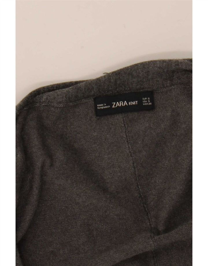 Zara Γυναικείο ανοιχτό πουλόβερ ζακέτα UK 10 Small Grey