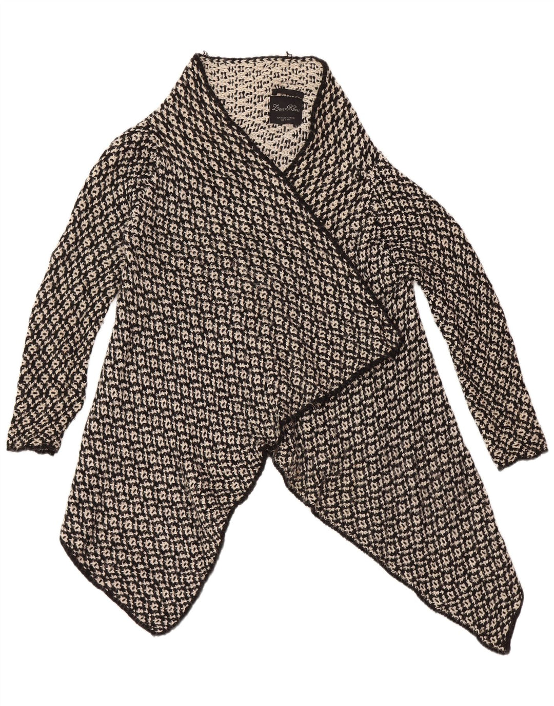 ZARA Γυναικείο ανοιχτό πουλόβερ με ζακέτα UK 14 μεσαίου μαύρου ακρυλικού