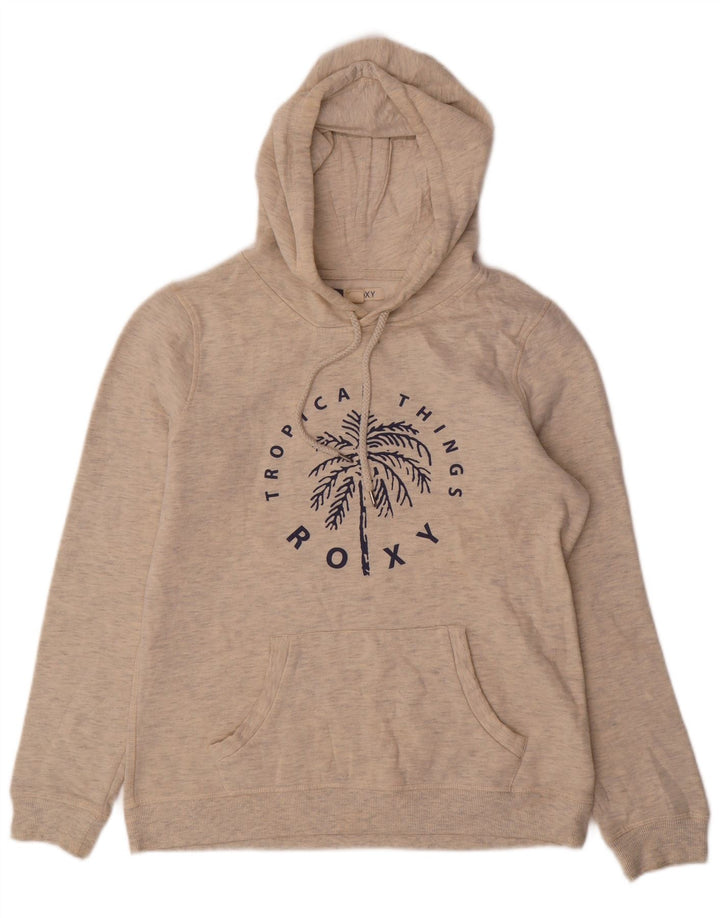 ROXY Γυναικεία γραφικά κουκούλα UK 16 Large Beige Flecked Polyester