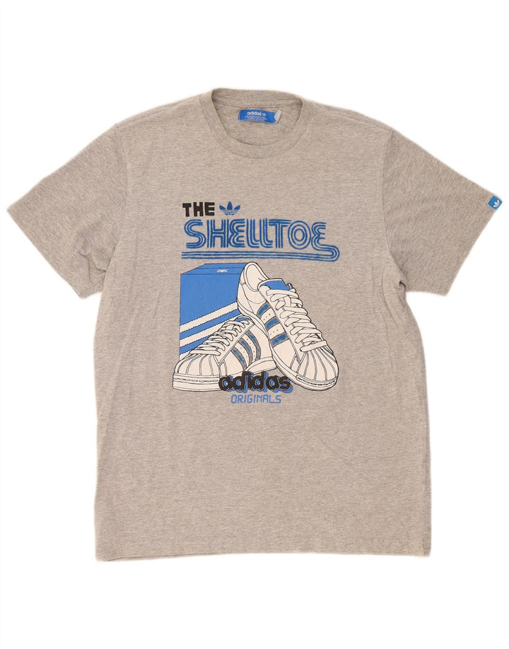 Ανδρικό γραφικό T-Shirt Adidas Top Μεσαίο γκρι βαμβακερό
